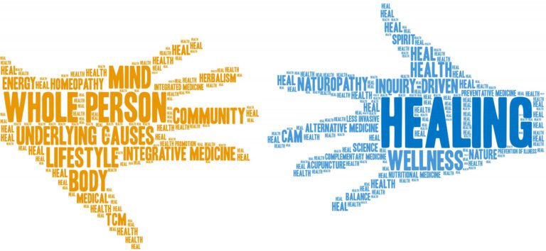 Hand Art with Health, Whole Person, Healing, and more phrases relating to the article.